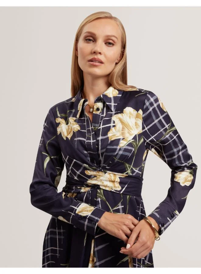 Ted Baker  Printed Wrap Detail Midi Dress for Women | Best Price UAE